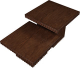 Malibu Brown Wood And Oak Veneer 2-Piece Coffee Table - Ornate Home