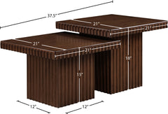Malibu Brown Wood And Oak Veneer 2-Piece Coffee Table - Ornate Home