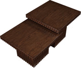 Malibu Brown Wood And Oak Veneer 2-Piece Coffee Table - Ornate Home