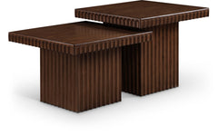 Malibu Brown Wood And Oak Veneer 2-Piece Coffee Table - Ornate Home