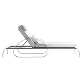 Malibu Brushed Stainless Steel/Whitecap/White/Cream Outdoor Chaise - Ornate Home