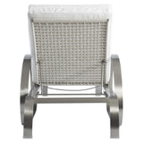 Malibu Brushed Stainless Steel/Whitecap/White/Cream Outdoor Chaise - Ornate Home