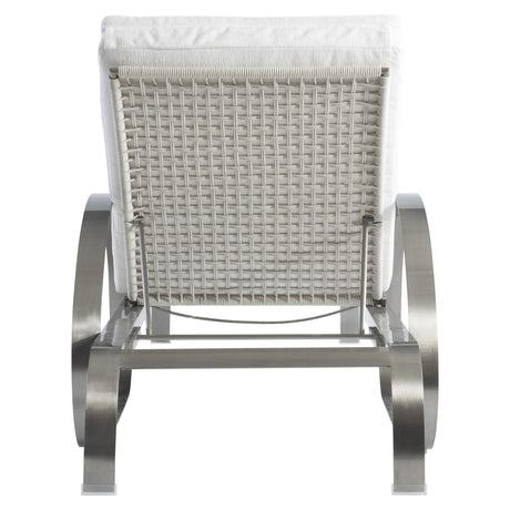 Malibu Brushed Stainless Steel/Whitecap/White/Cream Outdoor Chaise - Ornate Home