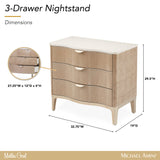 Malibu Crest Blush 3-Drawer Nightstand - Ornate Home