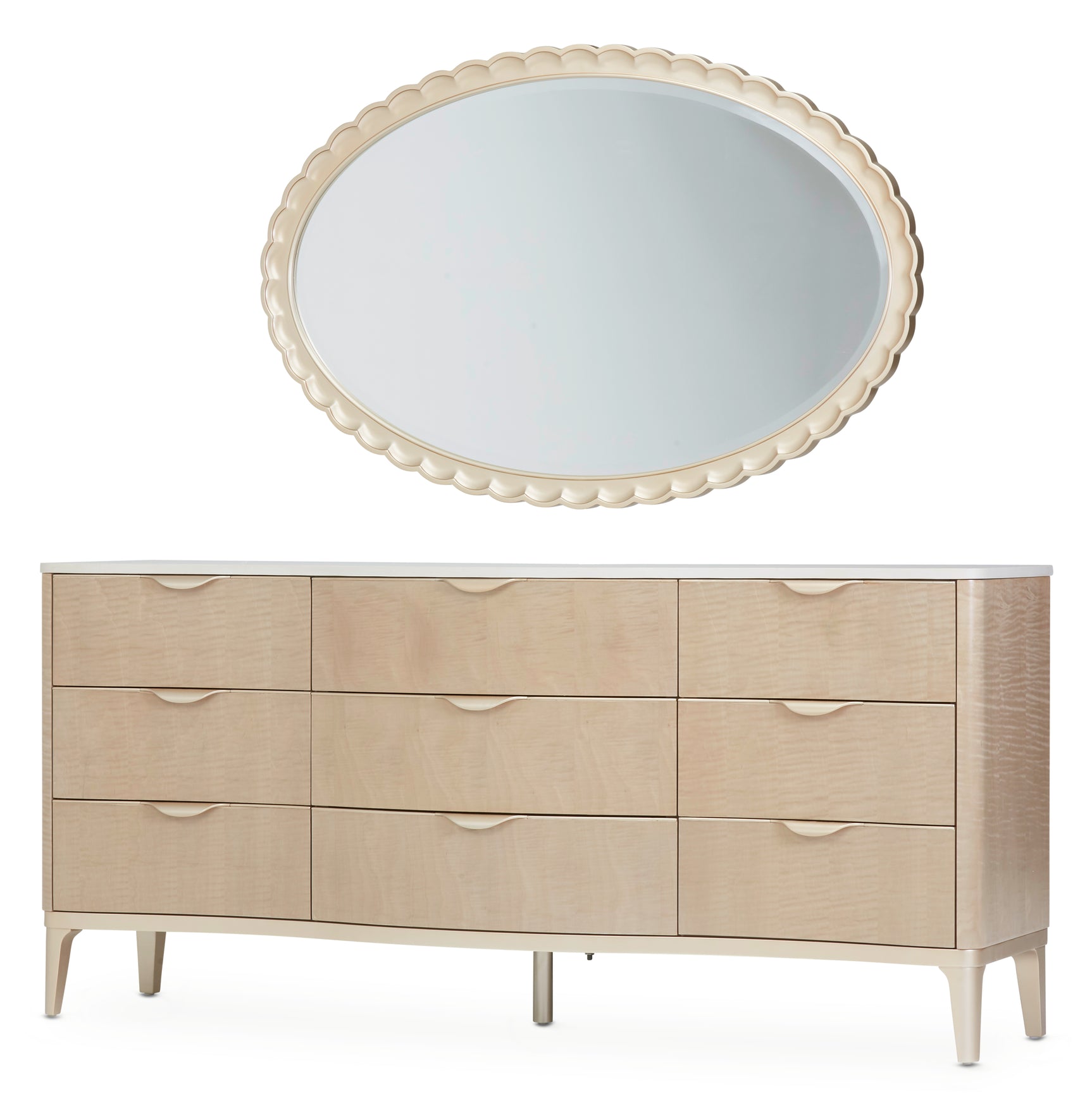 Malibu Crest Blush Dresser with Mirror - Ornate Home