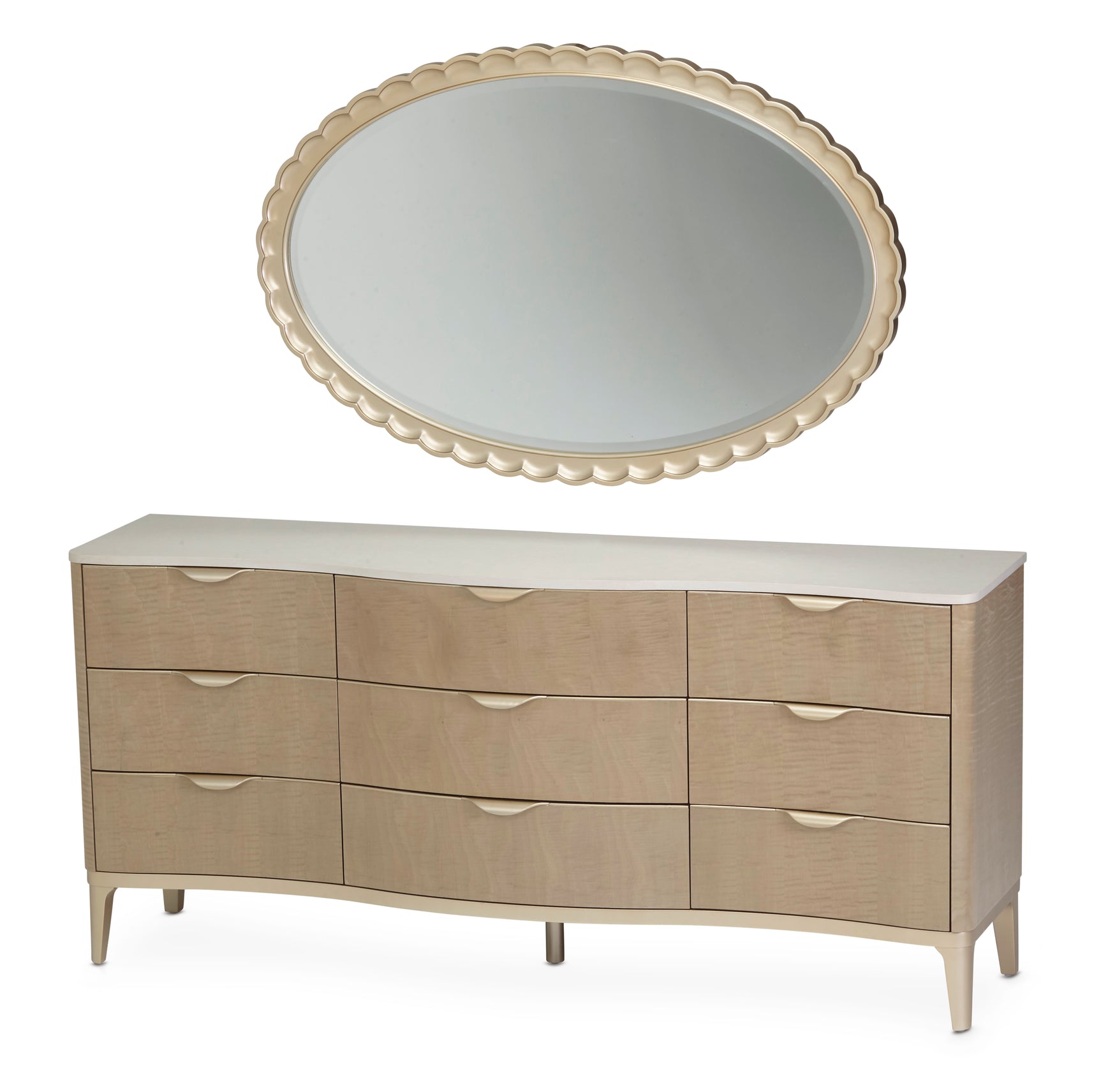 Malibu Crest Blush Dresser with Mirror - Ornate Home
