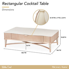 Malibu Crest Blush Rectangular Cocktail Table - Ornate Home