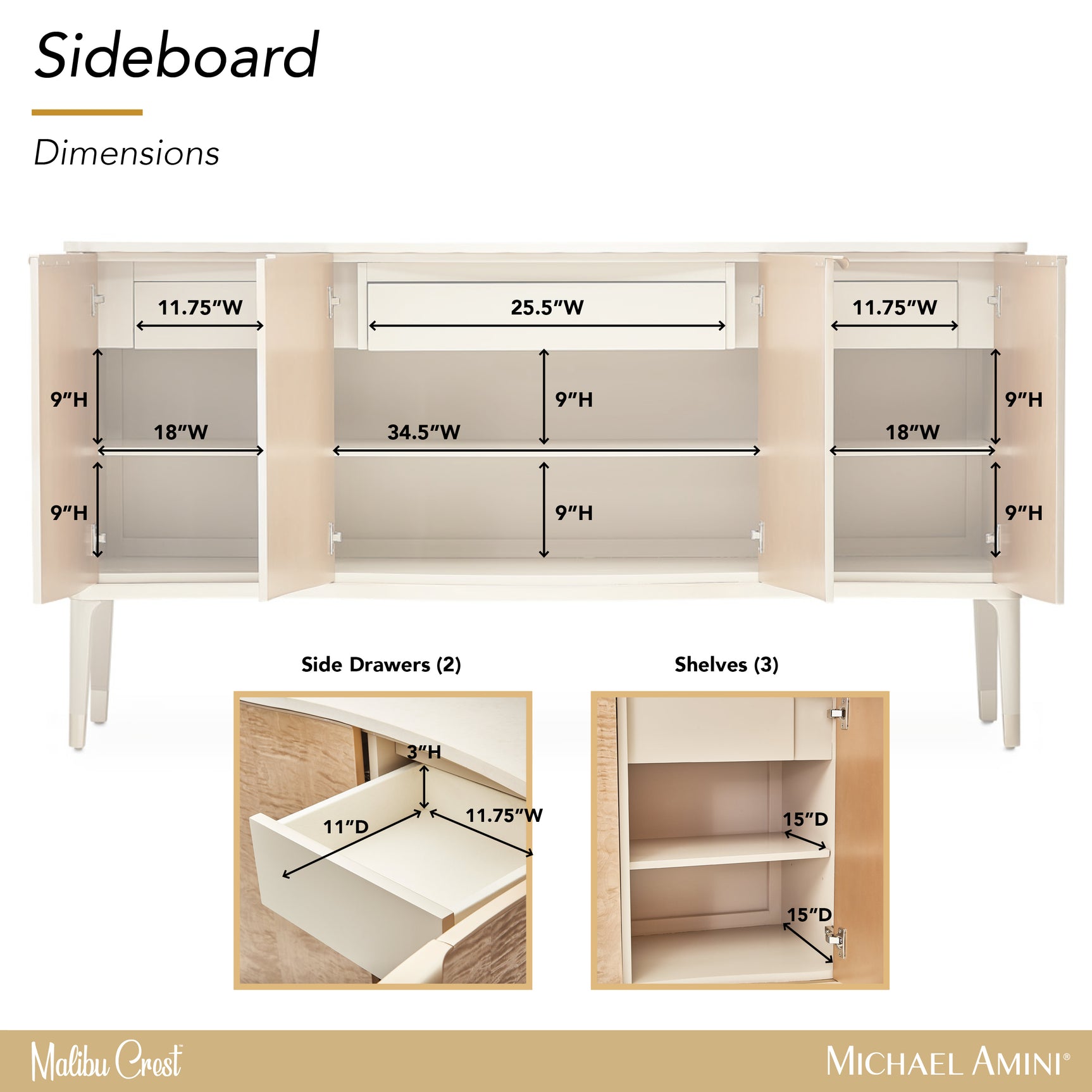Malibu Crest Blush Sideboard - Ornate Home