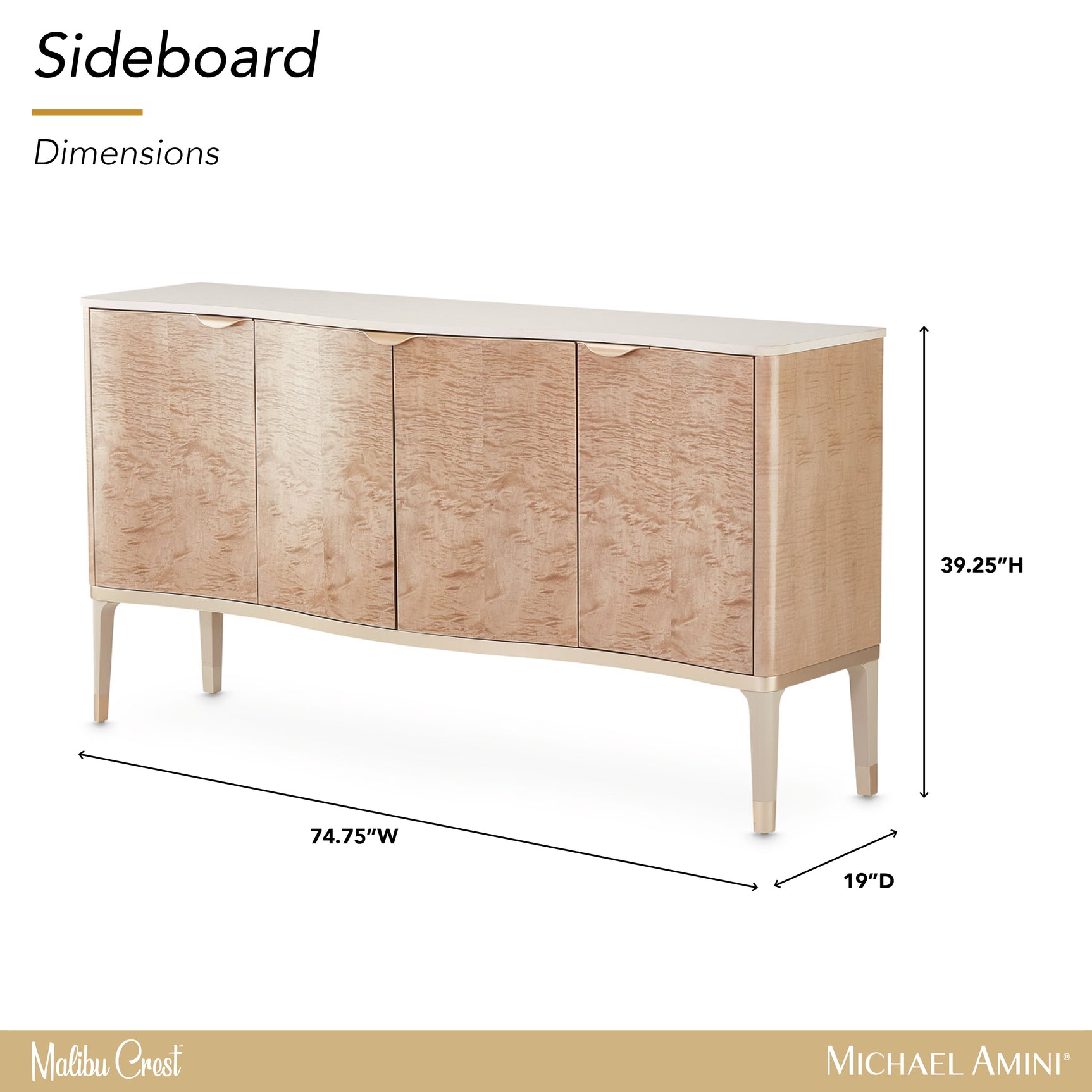 Malibu Crest Blush Sideboard - Ornate Home