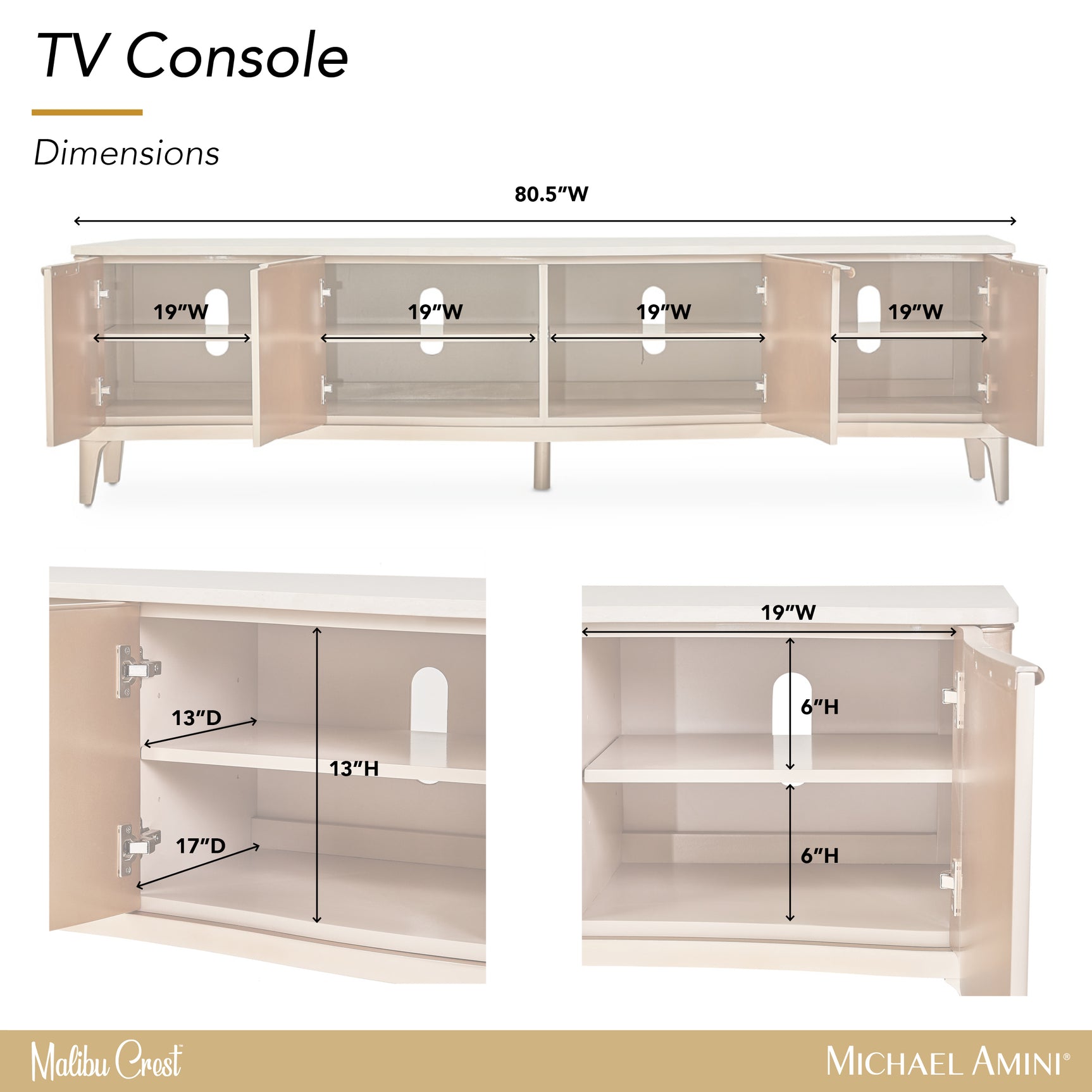 Malibu Crest Blush TV Console - Ornate Home