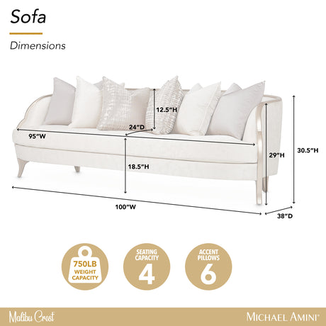 Malibu Crest Chardonnay/Cloud White Sofa - Ornate Home