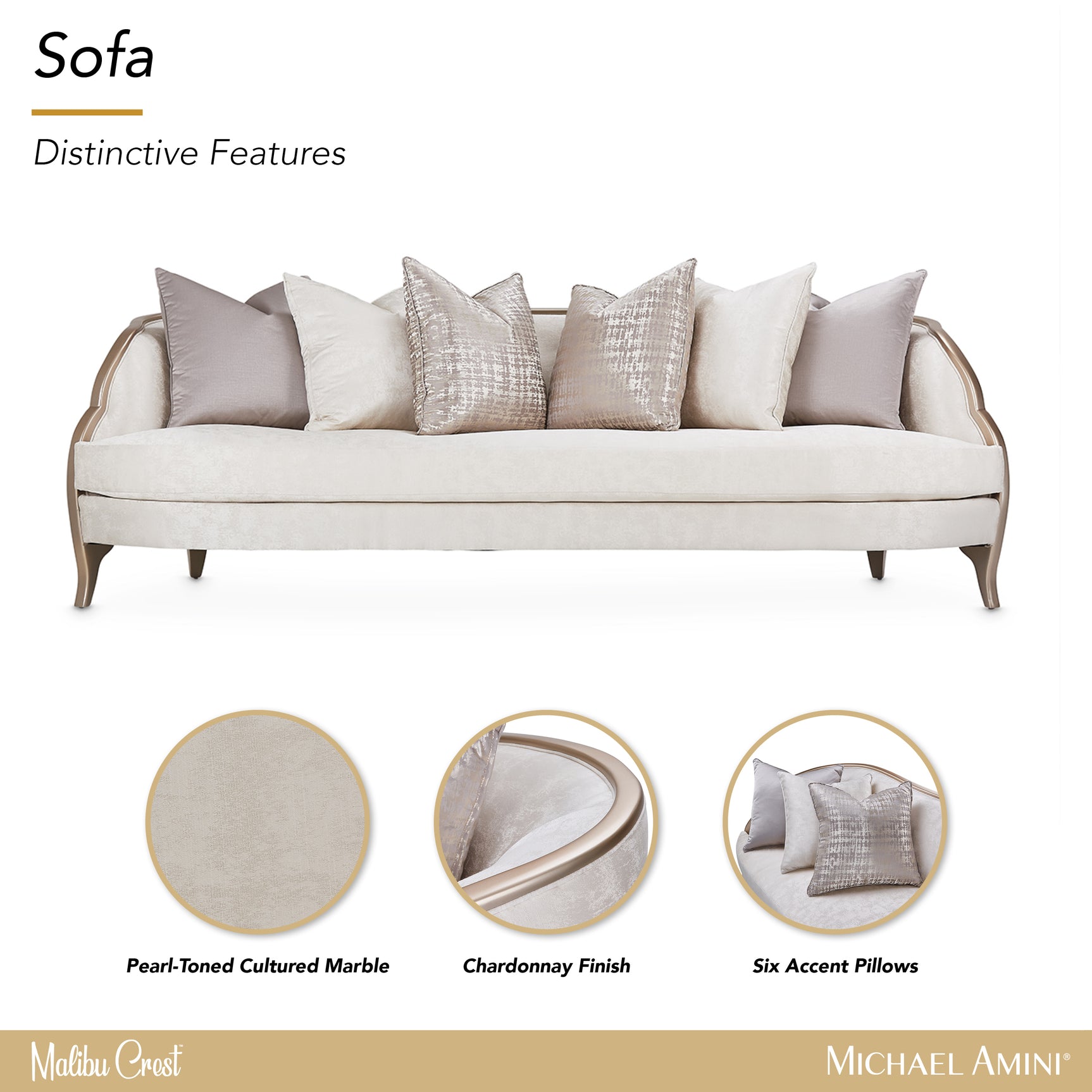 Malibu Crest Chardonnay/Cloud White Sofa - Ornate Home