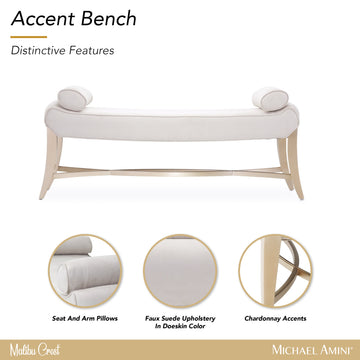 Malibu Crest Chardonnay/Doeskin Bed Bench - Ornate Home