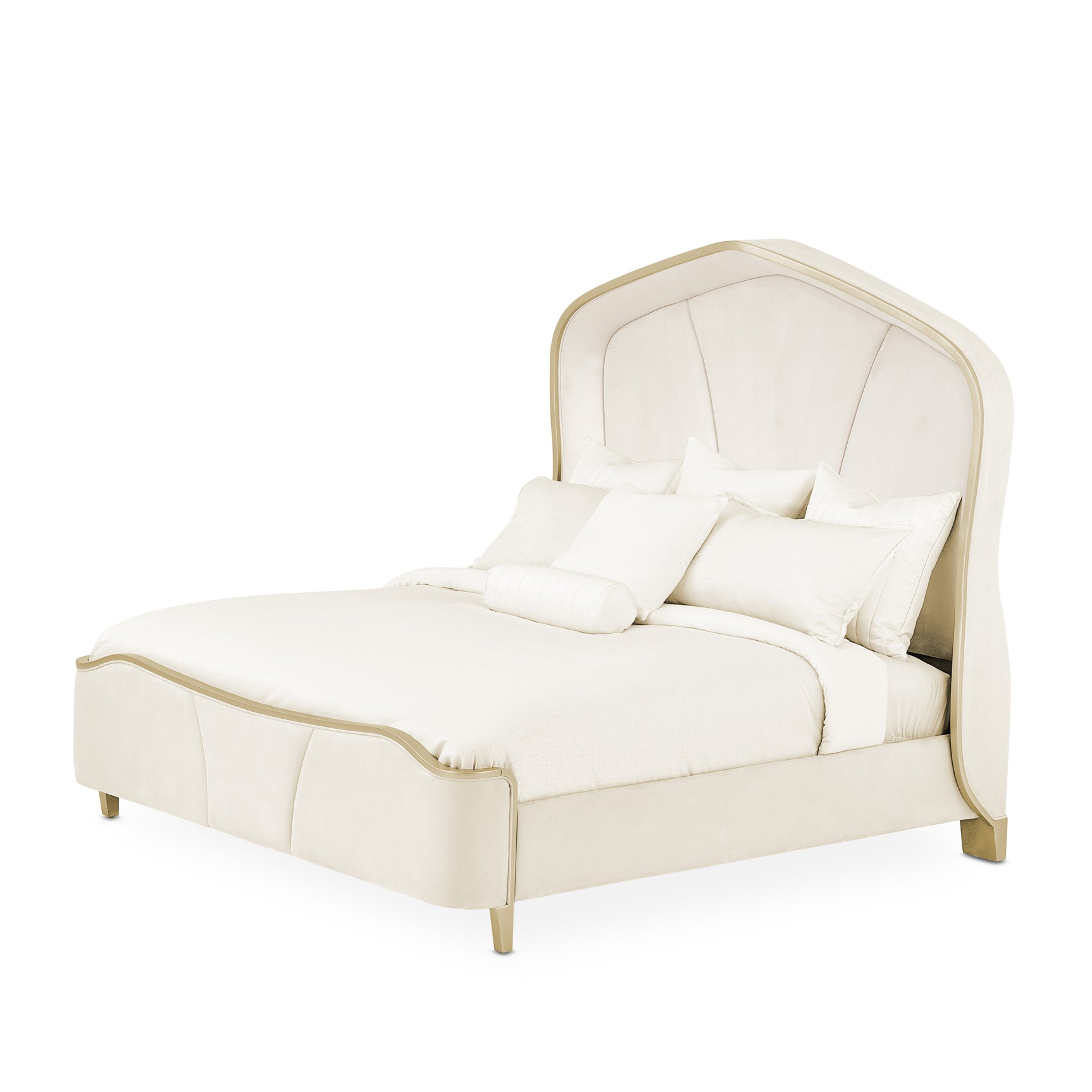 Malibu Crest Chardonnay/Doeskin Curved Panel Bed - Ornate Home