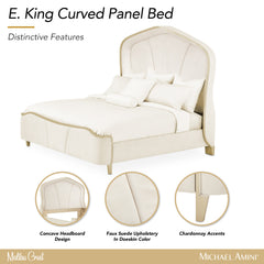Malibu Crest Chardonnay/Doeskin Curved Panel Bed - Ornate Home