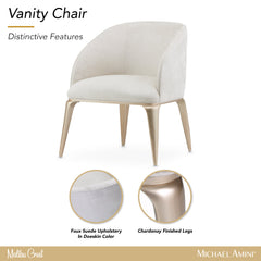Malibu Crest Chardonnay/Doeskin Vanity Chair - Ornate Home