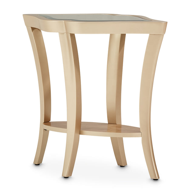 Malibu Crest Chardonnay End Table with Glass Top - Ornate Home