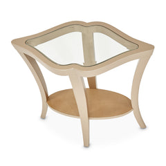 Malibu Crest Chardonnay End Table with Glass Top - Ornate Home