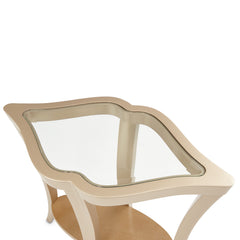 Malibu Crest Chardonnay End Table with Glass Top - Ornate Home