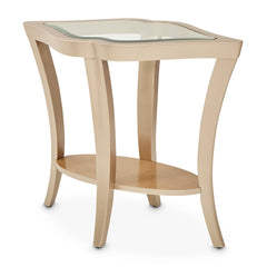 Malibu Crest Chardonnay End Table with Glass Top - Ornate Home