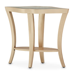 Malibu Crest Chardonnay End Table with Glass Top - Ornate Home