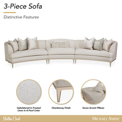 Malibu Crest Chardonnay/Pearl 3-Piece Sofa - Ornate Home