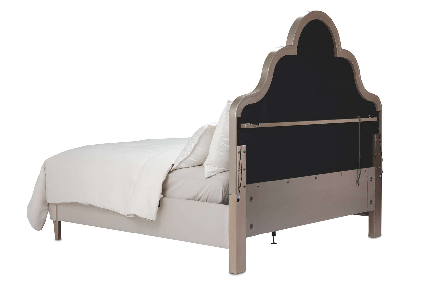 Malibu Crest Chardonnay/Porcelain Scalloped Panel Bed - Ornate Home