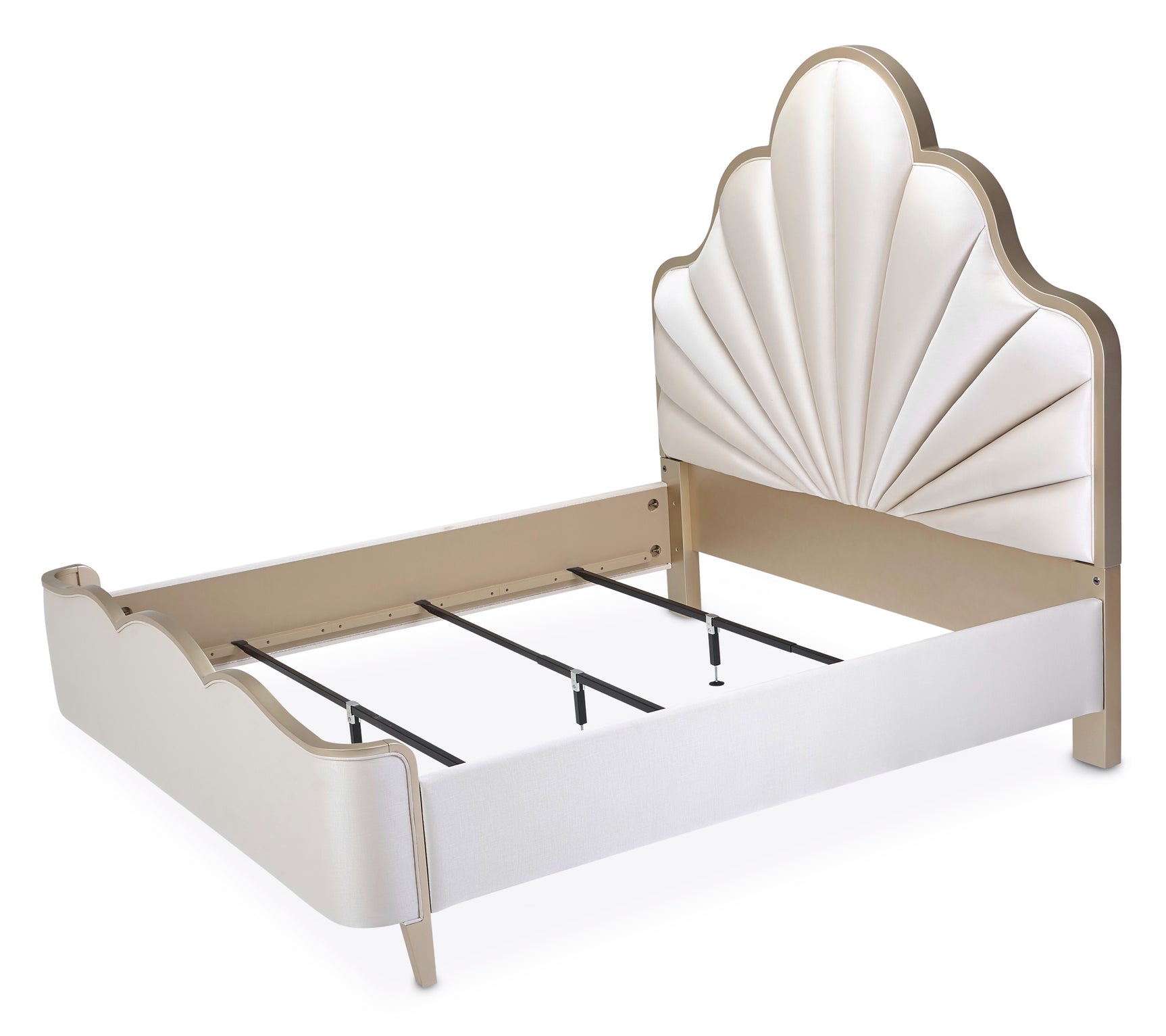 Malibu Crest Chardonnay/Porcelain Scalloped Panel Bed - Ornate Home