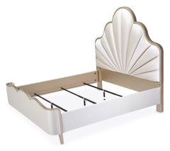 Malibu Crest Chardonnay/Porcelain Scalloped Panel Bed - Ornate Home