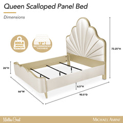 Malibu Crest Chardonnay/Porcelain Scalloped Panel Bed - Ornate Home