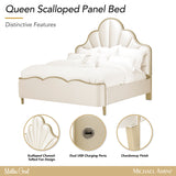 Malibu Crest Chardonnay/Porcelain Scalloped Panel Bed - Ornate Home