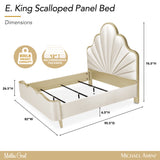 Malibu Crest Chardonnay/Porcelain Scalloped Panel Bed - Ornate Home