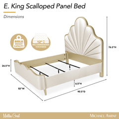 Malibu Crest Chardonnay/Porcelain Scalloped Panel Bed - Ornate Home