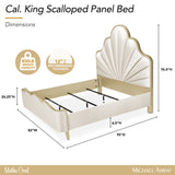 Malibu Crest Chardonnay/Porcelain Scalloped Panel Bed - Ornate Home