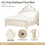 Malibu Crest Chardonnay/Porcelain Scalloped Panel Bed - Ornate Home