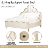 Malibu Crest Chardonnay/Porcelain Scalloped Panel Bed - Ornate Home