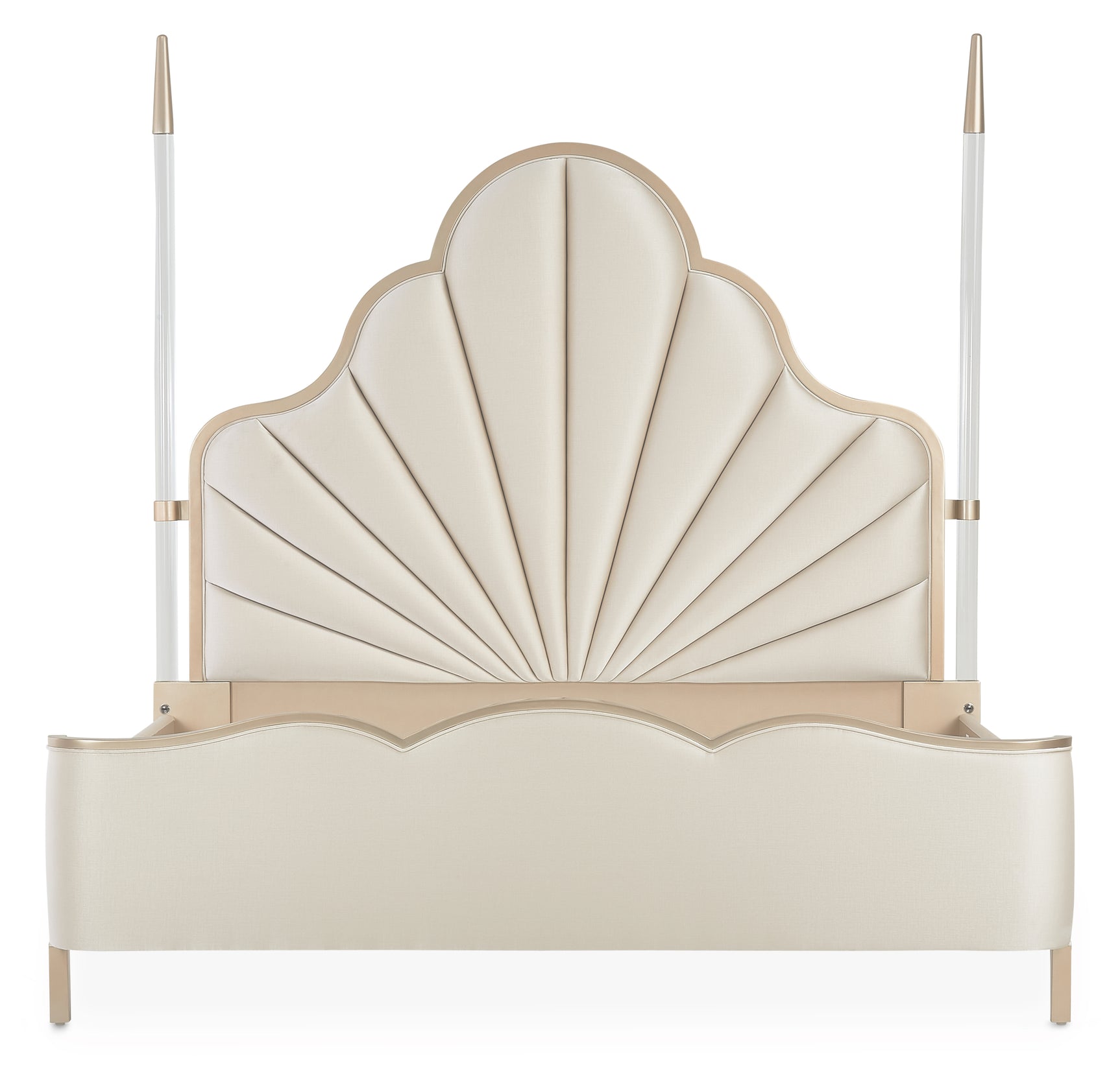 Malibu Crest Chardonnay/Porcelain Scalloped Poster Bed - Ornate Home