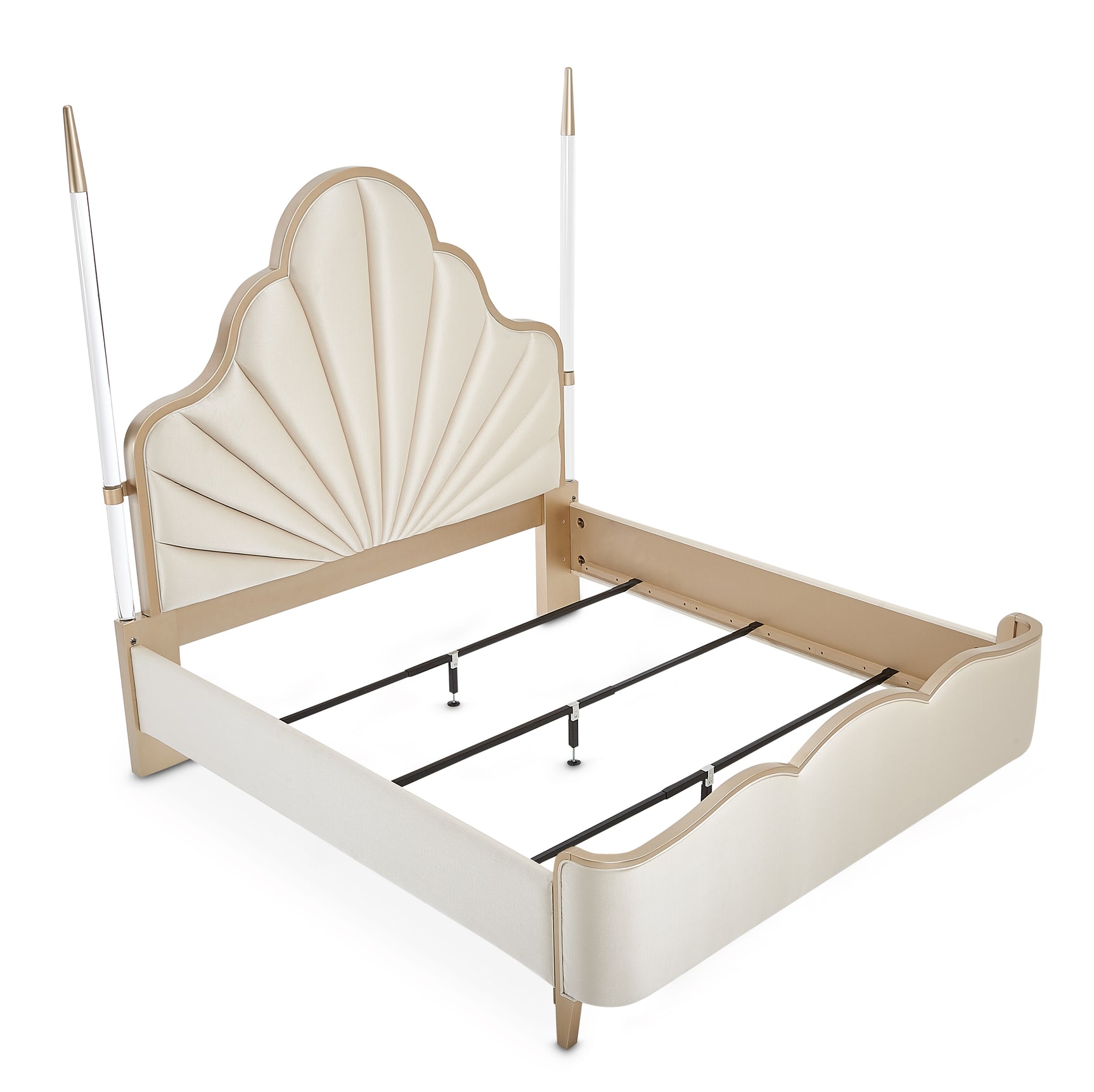 Malibu Crest Chardonnay/Porcelain Scalloped Poster Bed - Ornate Home