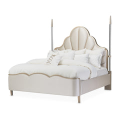 Malibu Crest Chardonnay/Porcelain Scalloped Poster Bed - Ornate Home