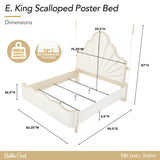 Malibu Crest Chardonnay/Porcelain Scalloped Poster Bed - Ornate Home