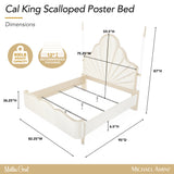 Malibu Crest Chardonnay/Porcelain Scalloped Poster Bed - Ornate Home