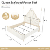 Malibu Crest Chardonnay/Porcelain Scalloped Poster Bed - Ornate Home