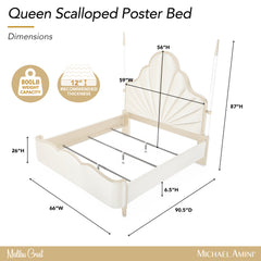 Malibu Crest Chardonnay/Porcelain Scalloped Poster Bed - Ornate Home