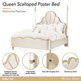 Malibu Crest Chardonnay/Porcelain Scalloped Poster Bed - Ornate Home