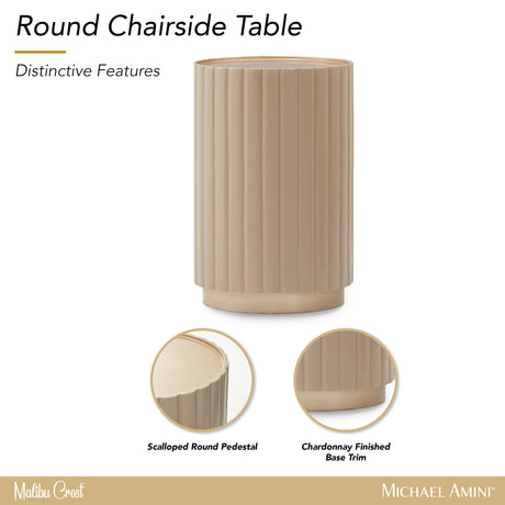 Malibu Crest Chardonnay Round Chairside Table - Ornate Home