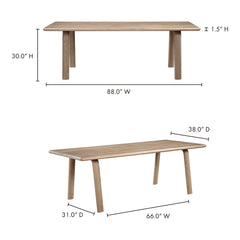 Malibu Natural Oak Dining Table - Ornate Home