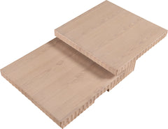 Malibu Natural Wood And Oak Veneer 2-Piece Coffee Table - Ornate Home