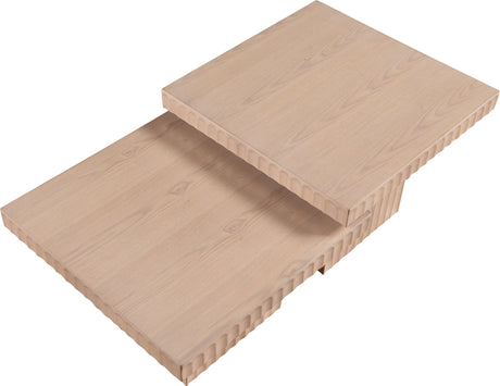 Malibu Natural Wood And Oak Veneer 2-Piece Coffee Table - Ornate Home