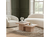Malibu Natural Wood And Oak Veneer 2-Piece Coffee Table - Ornate Home