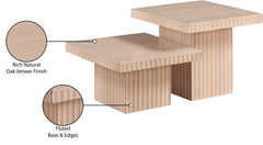 Malibu Natural Wood And Oak Veneer 2-Piece Coffee Table - Ornate Home